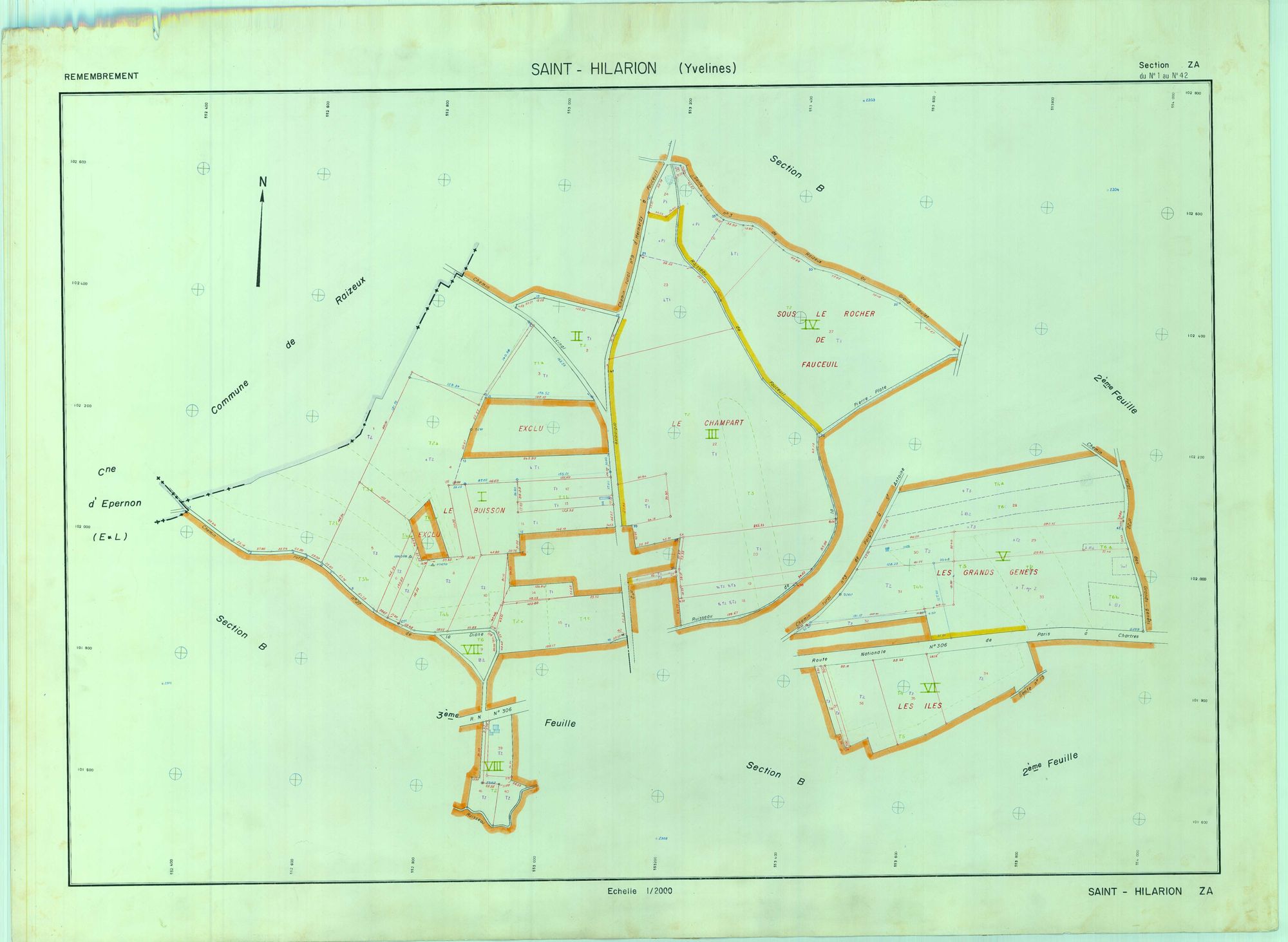 Saint-Hilarion - Plans du cadastre remembré