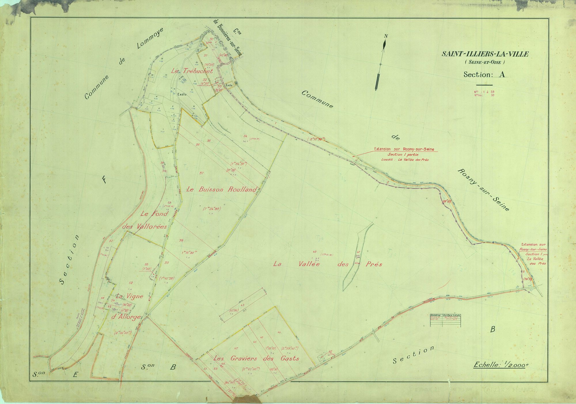 Saint-Illiers-la-Ville - Plans du cadastre remembré