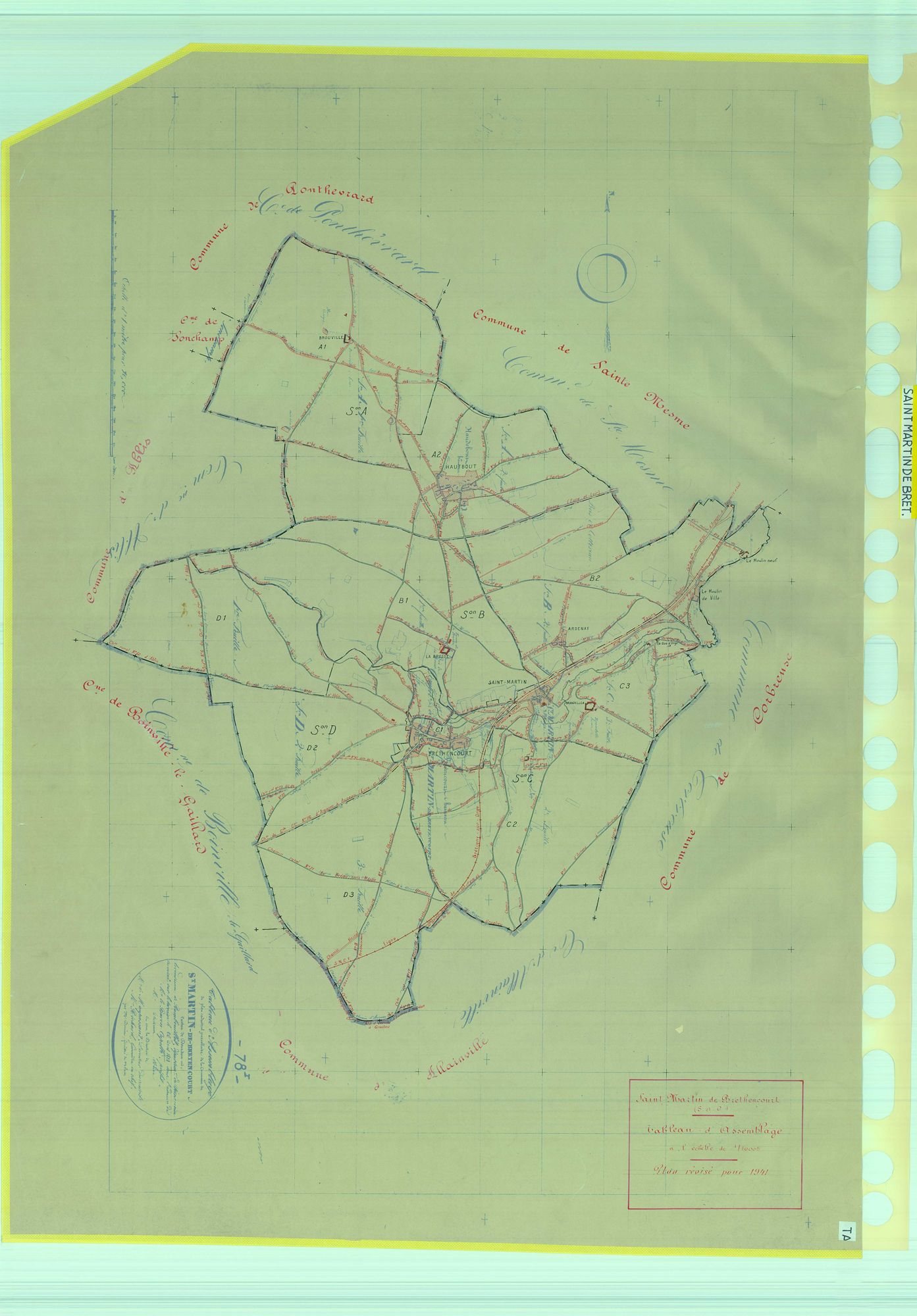 Saint-Martin-de-Bréthencourt - Plans du cadastre rénové
