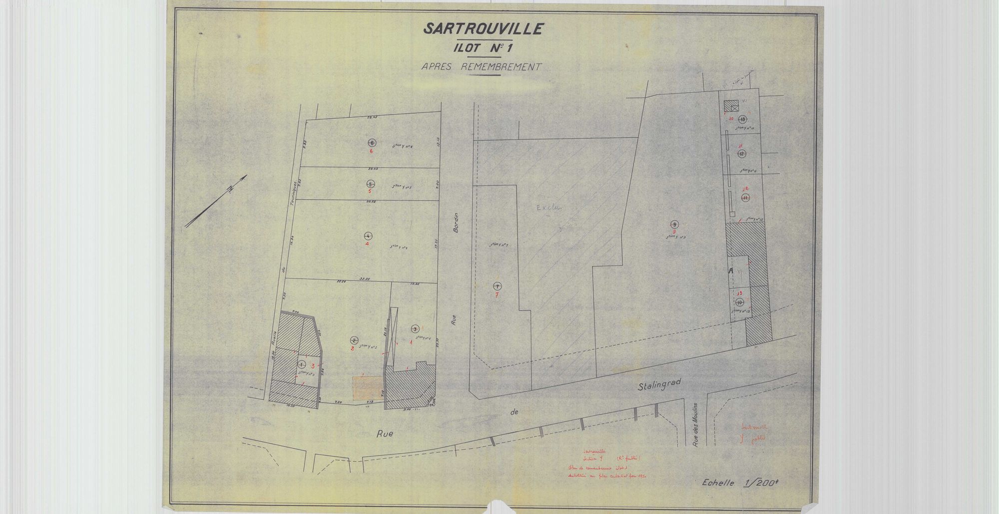 Sartrouville - Plans du cadastre remembré