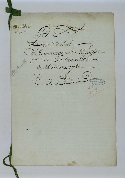 Sartrouville - Procès-verbal d'arpentage du territoire de la paroisse de Sartrouville
