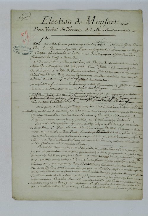 Saulx-Marchais - Procès-verbal d'arpentage du territoire de la paroisse de Saulx-Marchais