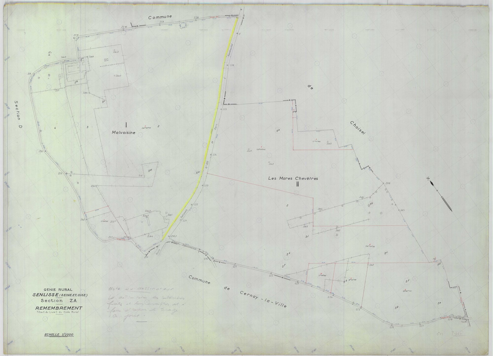 Senlisse - Plans du cadastre remembré
