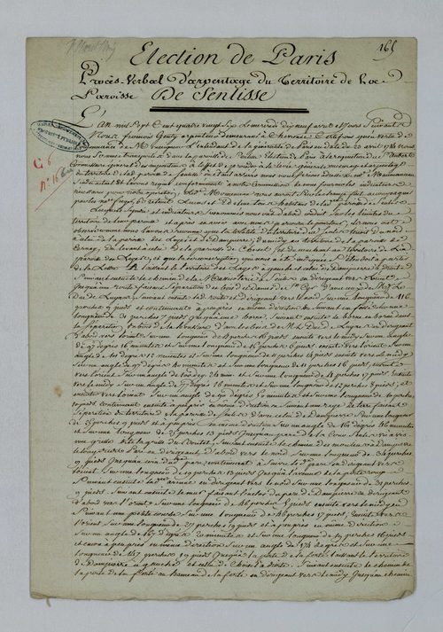 Senlisse - Procès-verbal d'arpentage du territoire de la paroisse de Senlisse