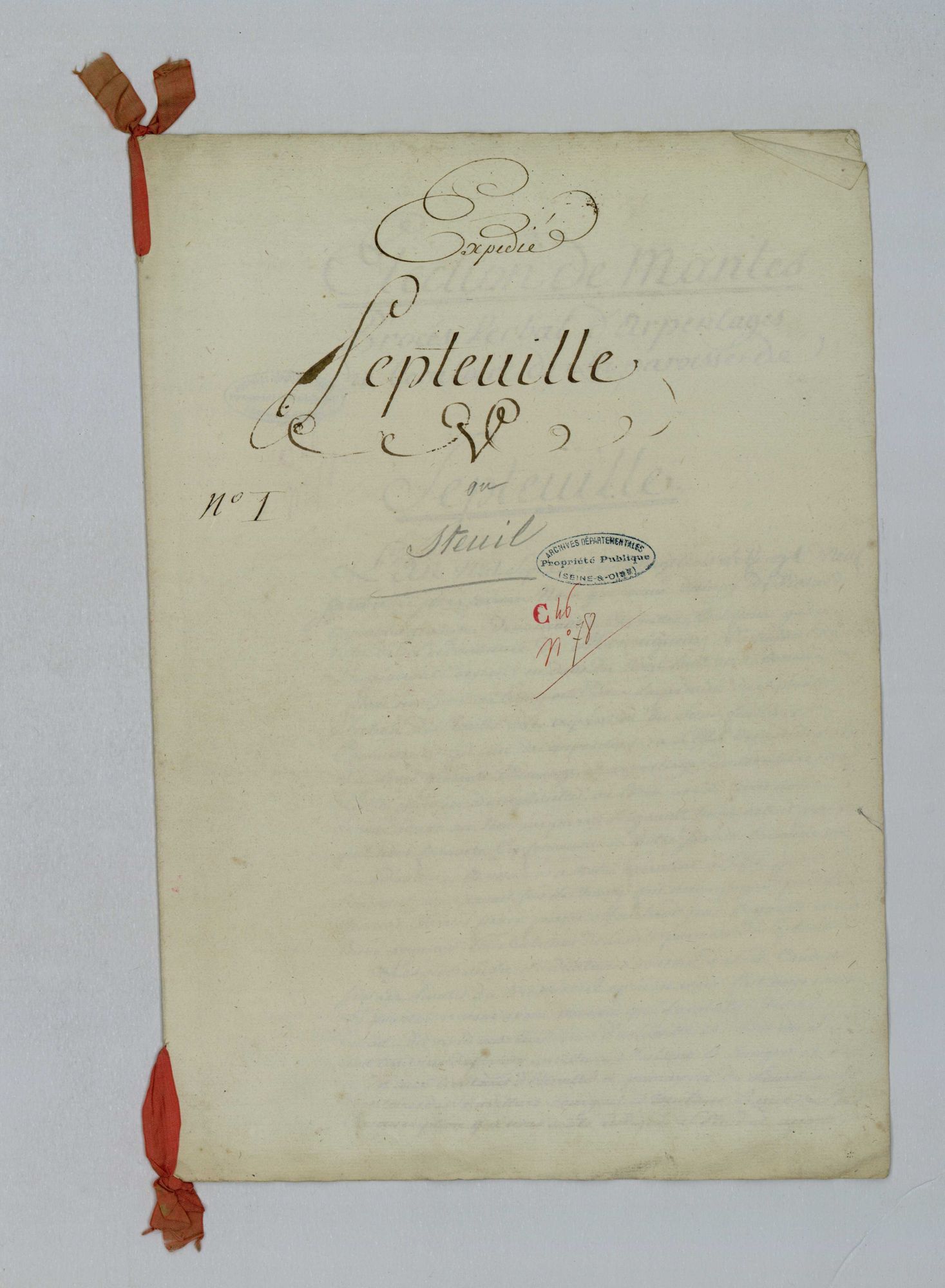 Septeuil - Procès-verbal d'arpentage du territoire de la paroisse de Septeuil