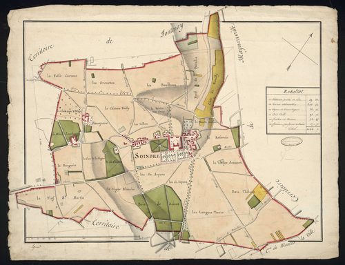 Soindres - Plan d'intendance de la paroisse de Soindres