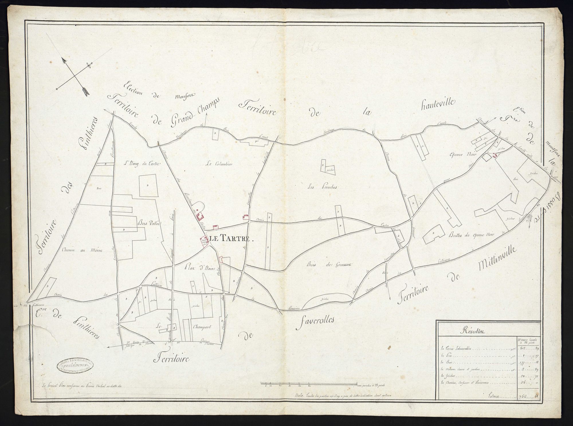 Le Tartre-Gaudran - Plan d'intendance de la paroisse du Tartre-Gaudran