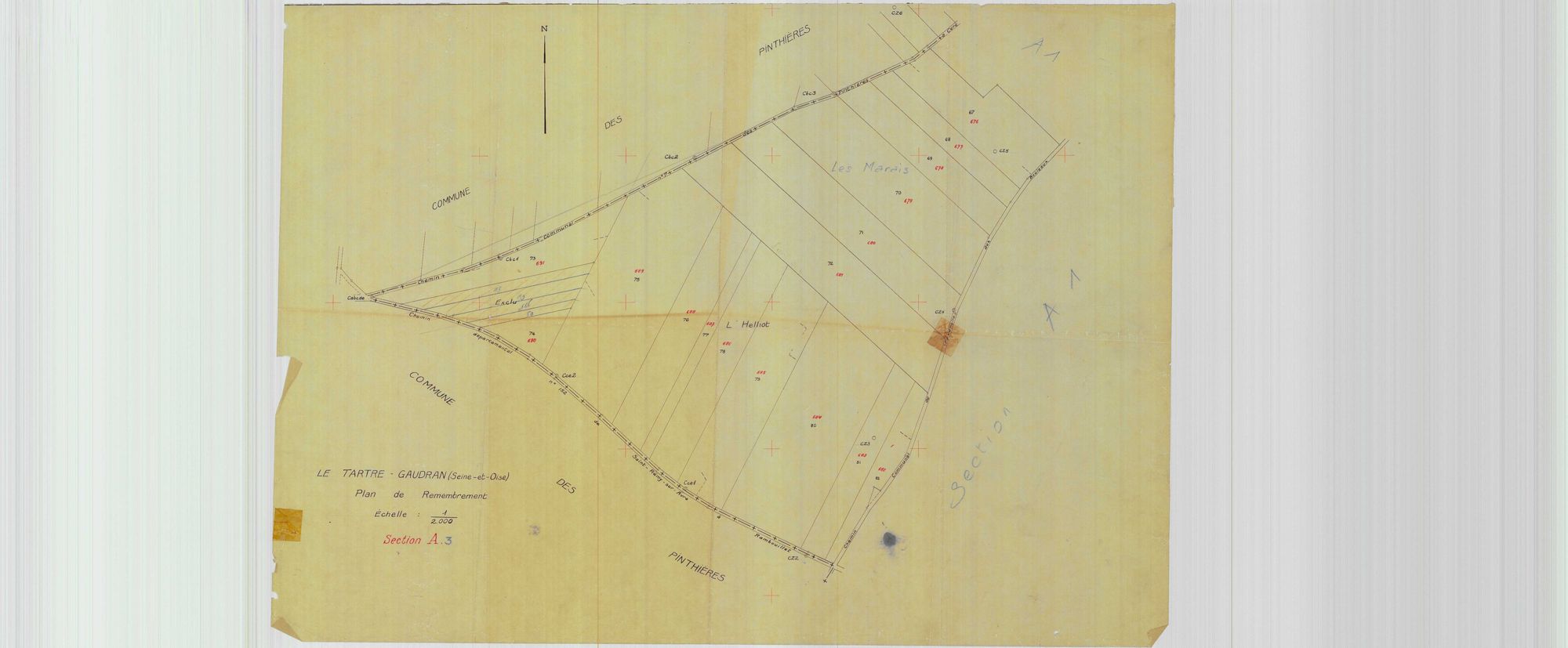 Le Tartre-Gaudran - Plans du cadastre remembré