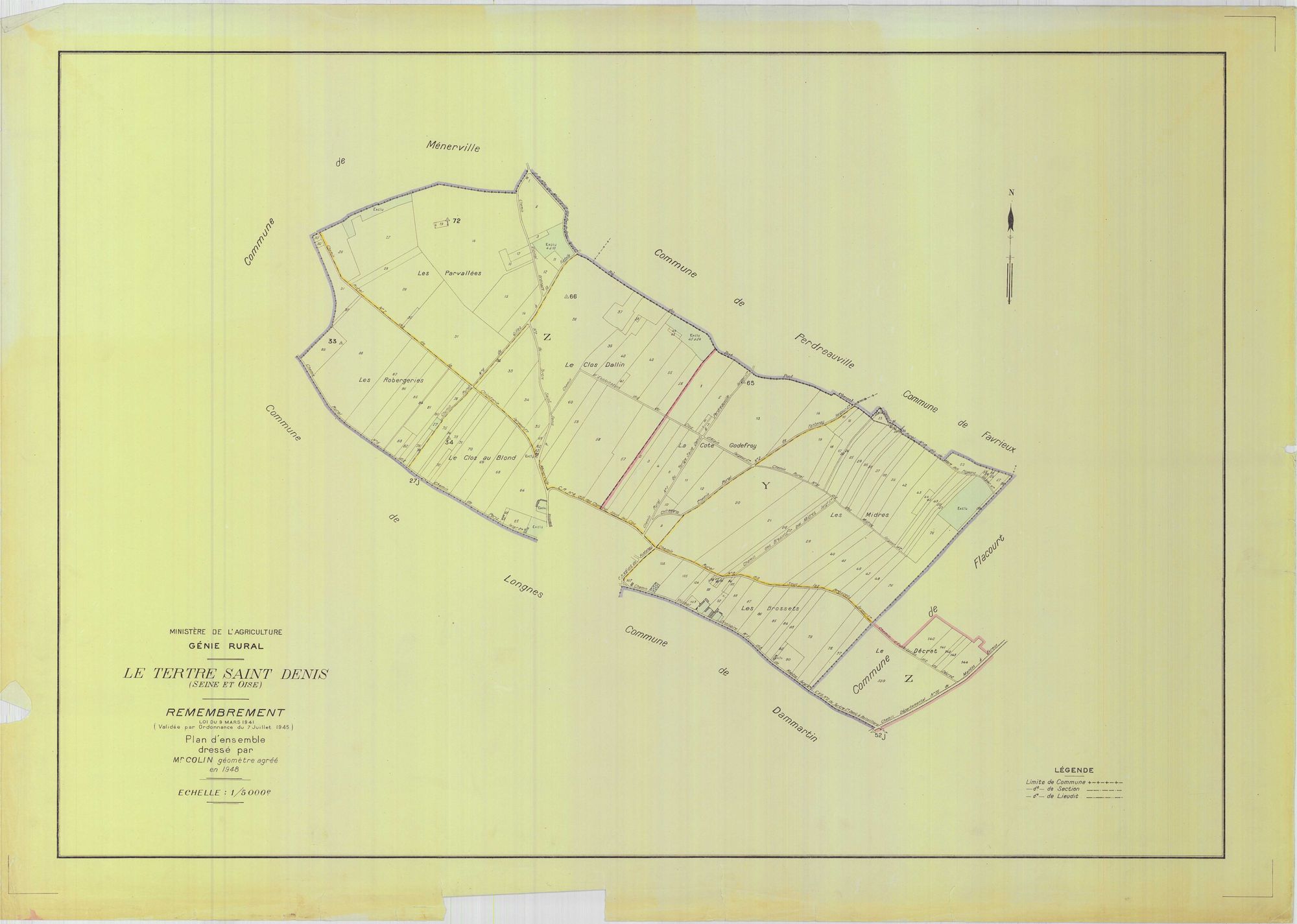 Le Tertre-Saint-Denis - Plans du cadastre remembré