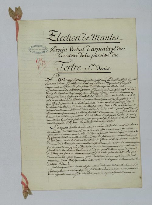 Le Tertre-Saint-Denis - Procès-verbal d'arpentage du territoire de la paroisse du Tertre-Saint-Denis