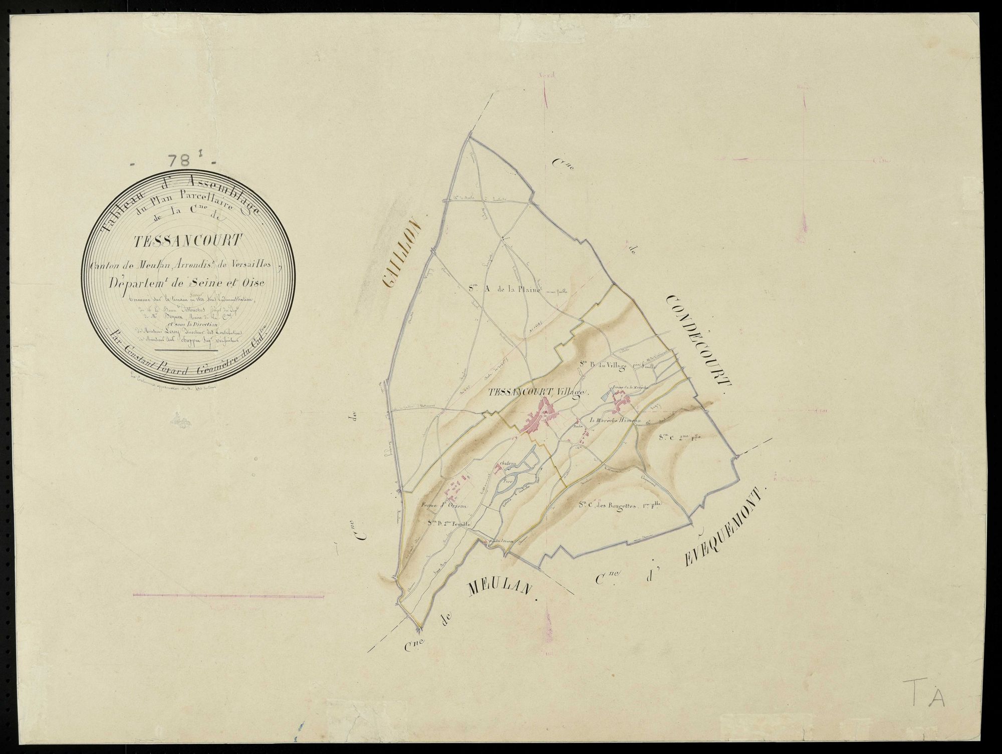 Tessancourt-sur-Aubette - Plans de l’Administration du cadastre