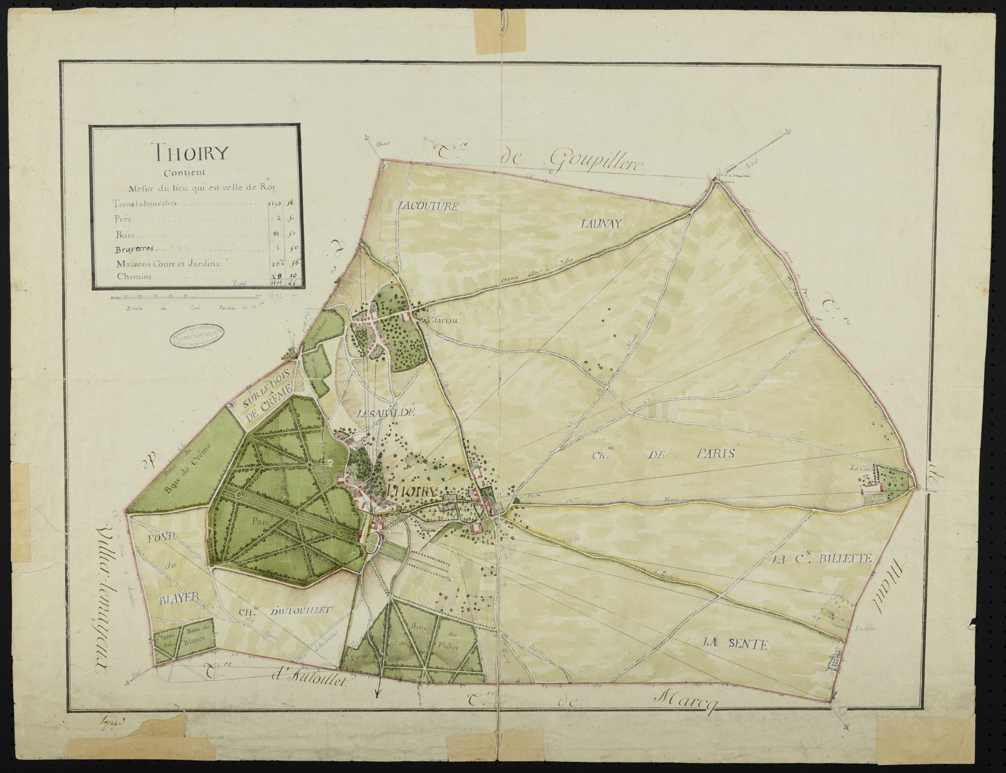 Thoiry - Plan d'intendance de la paroisse de Thoiry