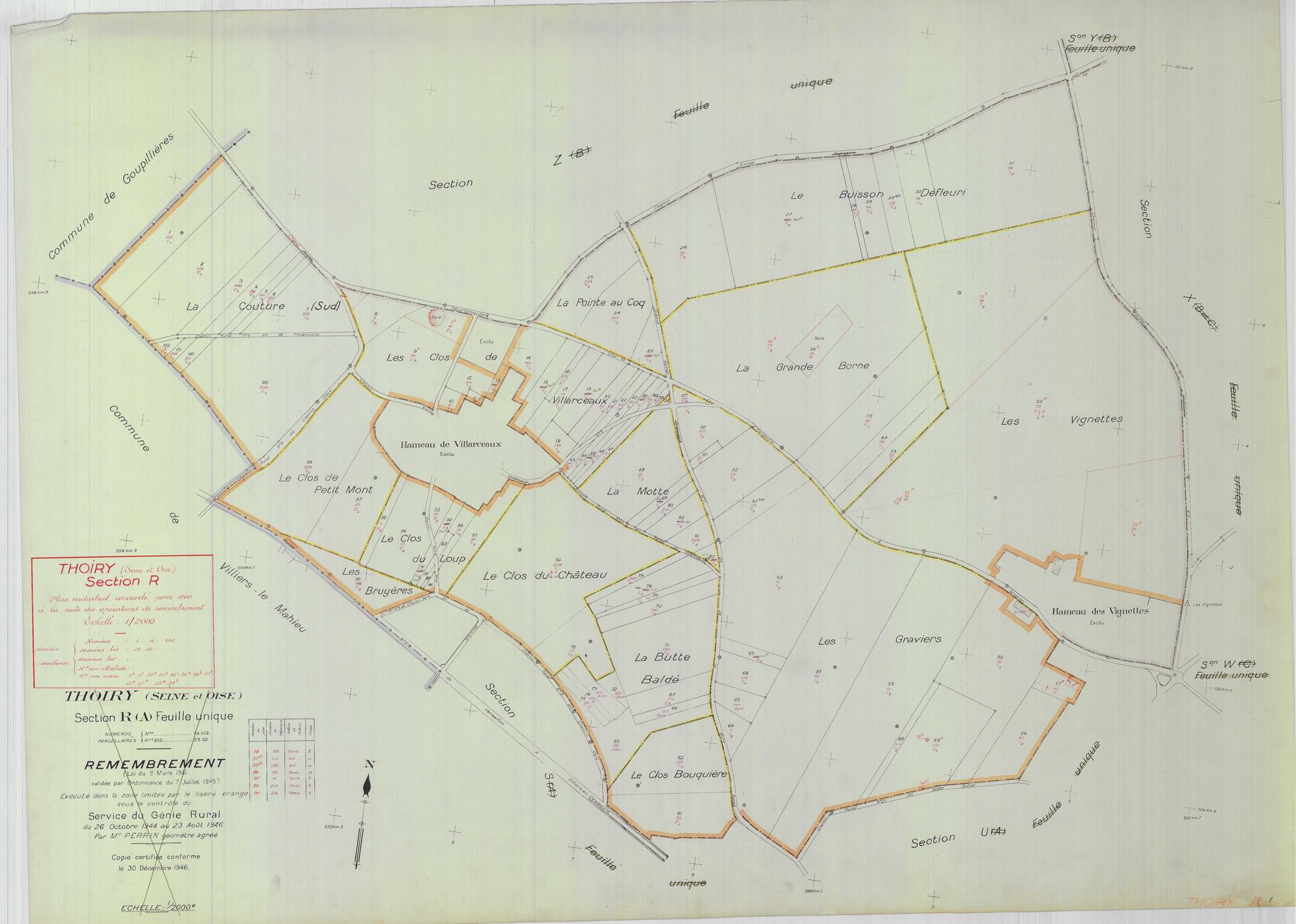 Thoiry - Plans du cadastre remembré