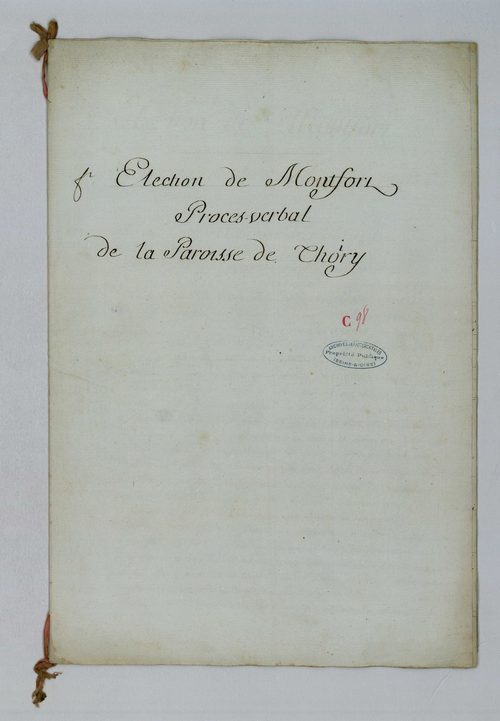 Thoiry - Procès-verbal d'arpentage du territoire de la paroisse de Thoiry