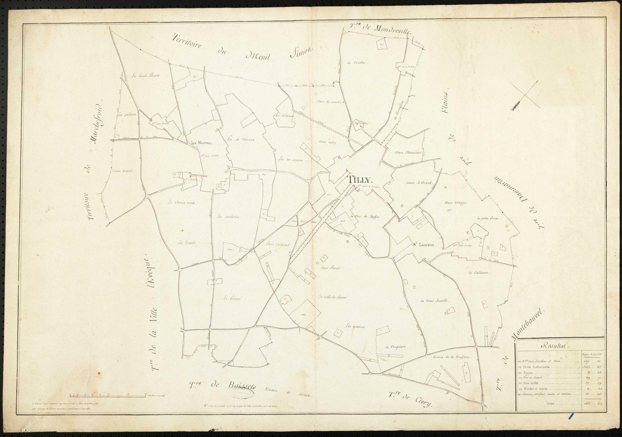 Tilly - Plan d'intendance de la paroisse de Tilly