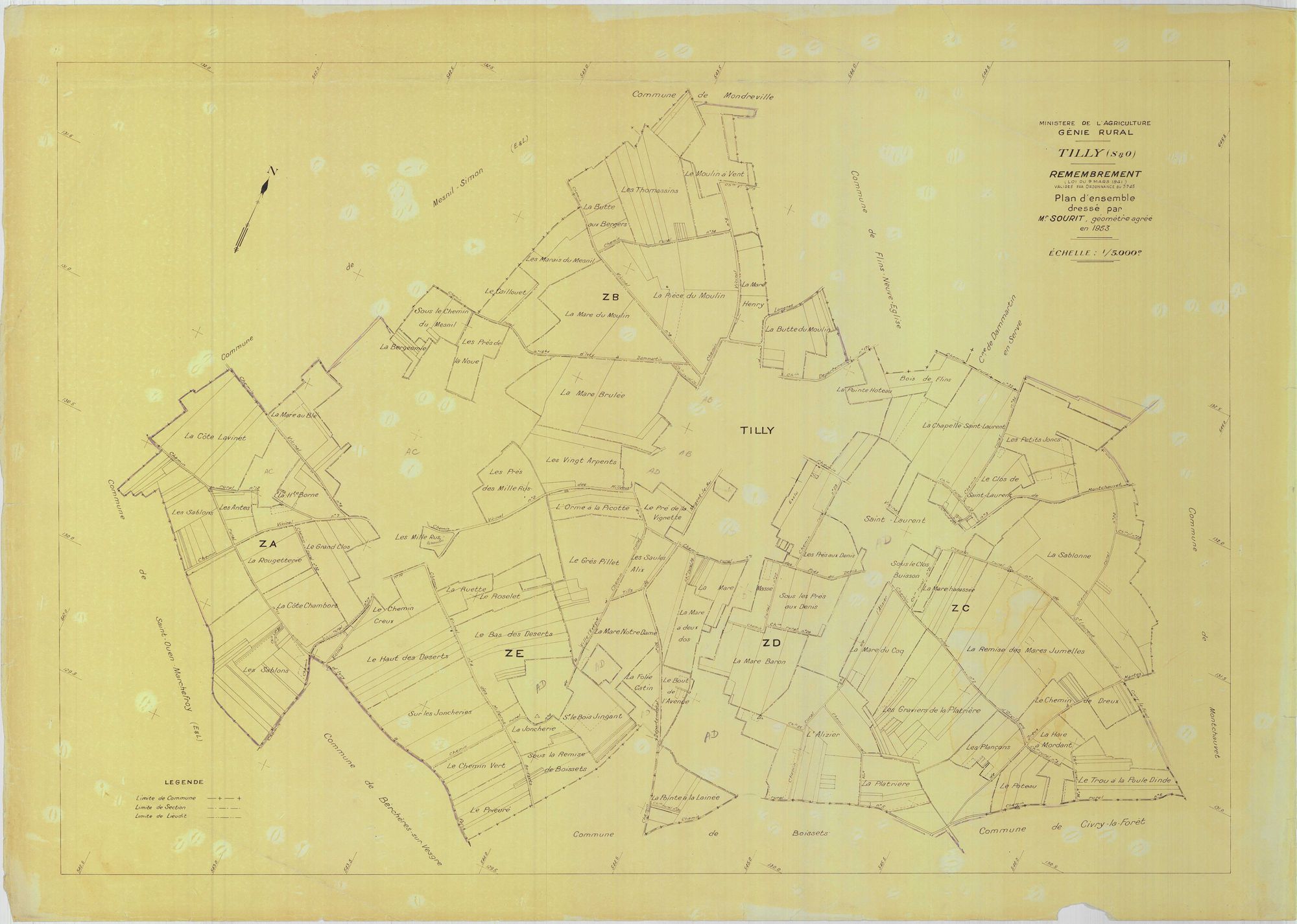 Tilly - Plans du cadastre remembré