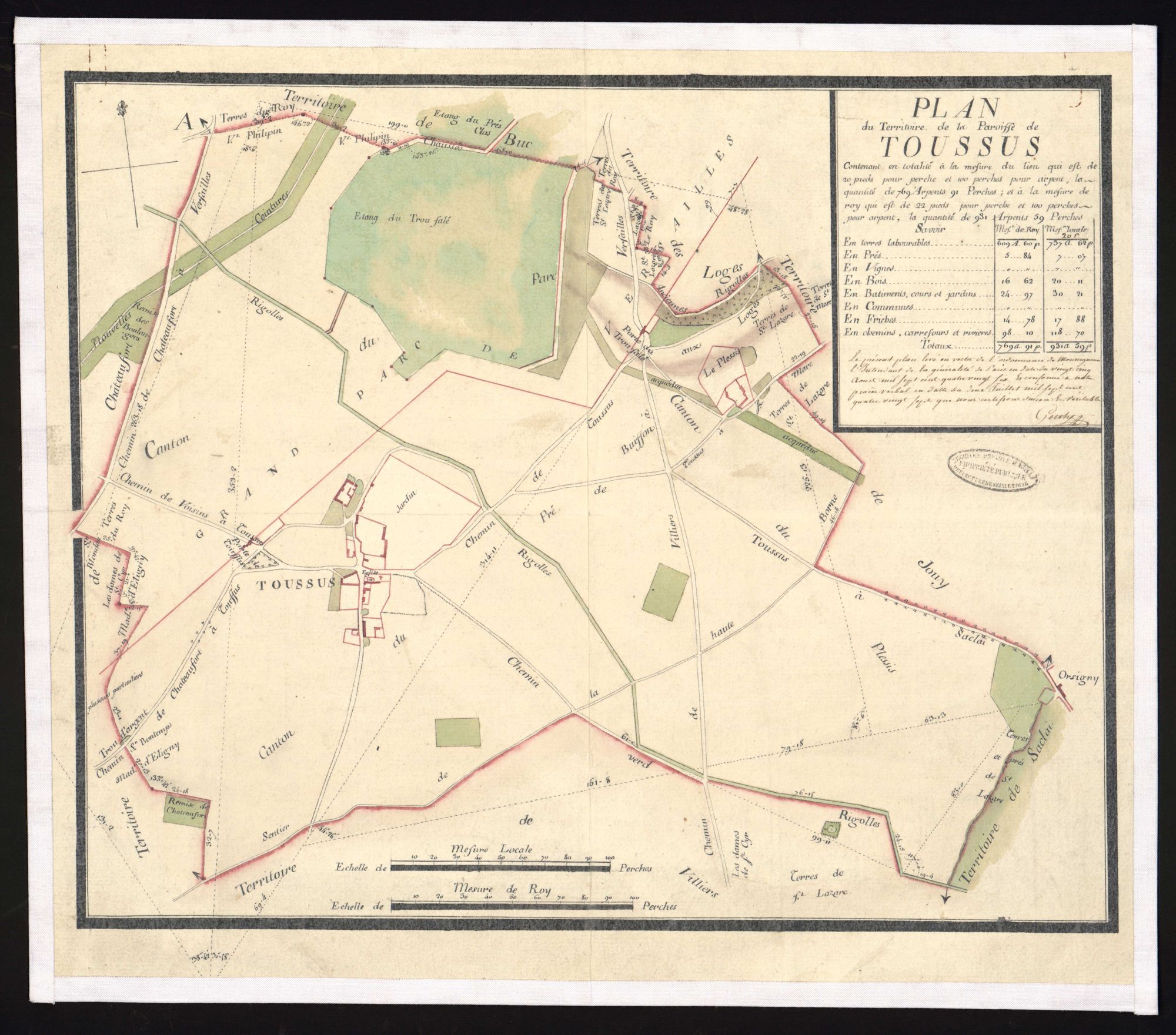 Toussus-le-Noble - Plan d'intendance de la paroisse de Toussus-le-Noble
