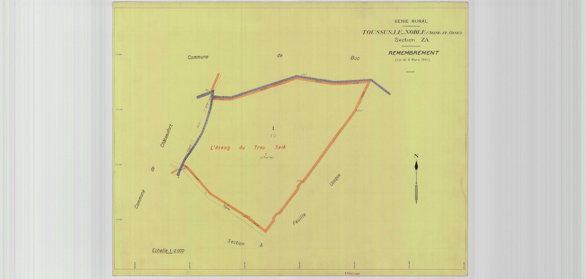 Toussus-le-Noble - Plans du cadastre remembré