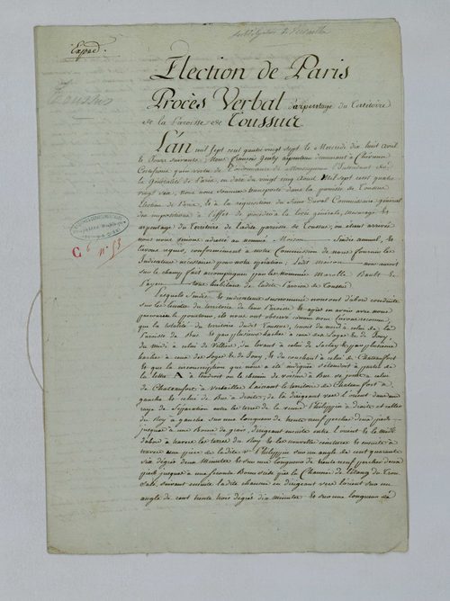 Toussus-le-Noble - Procès-verbal d'arpentage du territoire de la paroisse de Toussus-le-Noble