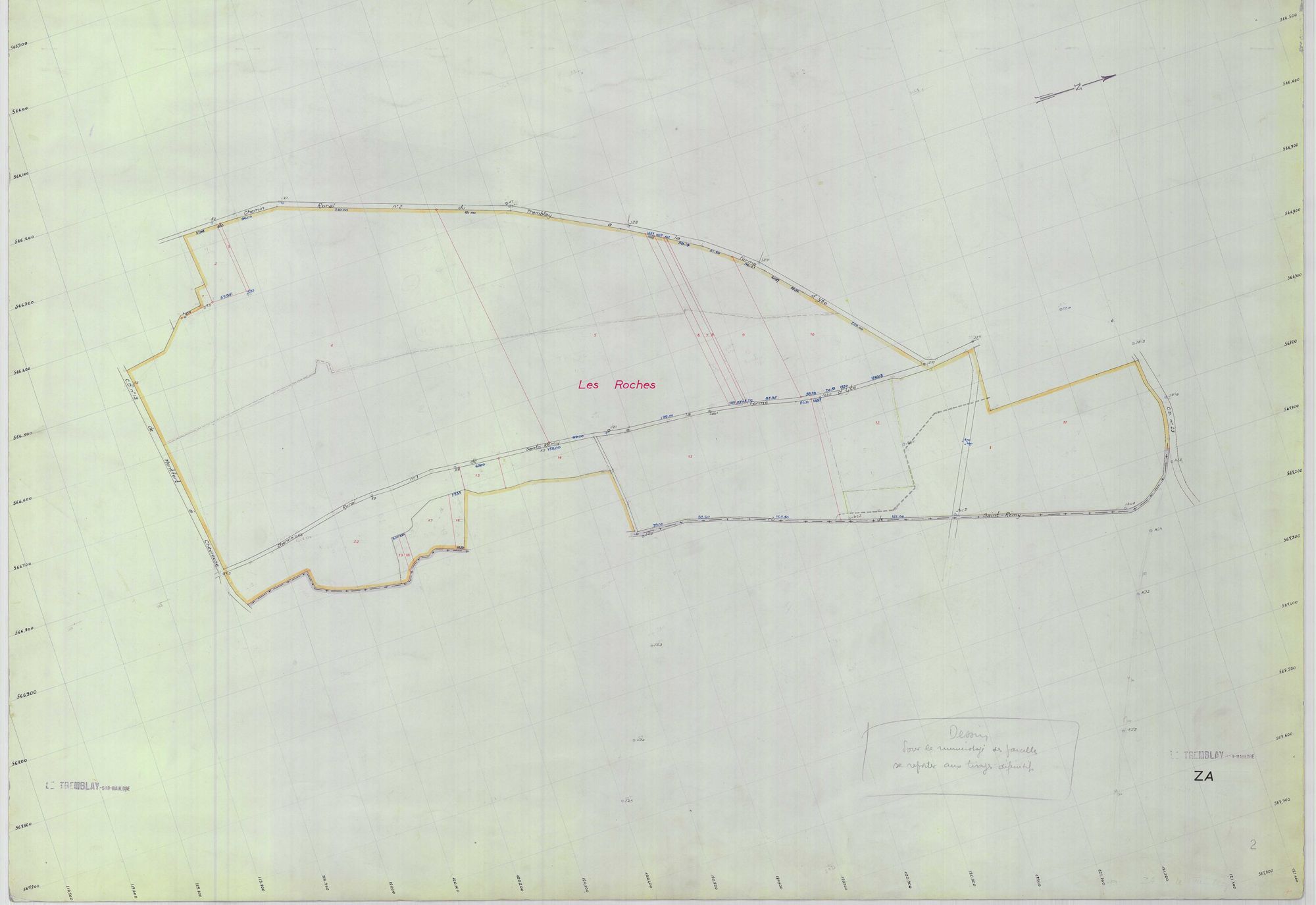 Le Tremblay-sur-Mauldre - Plans du cadastre remembré