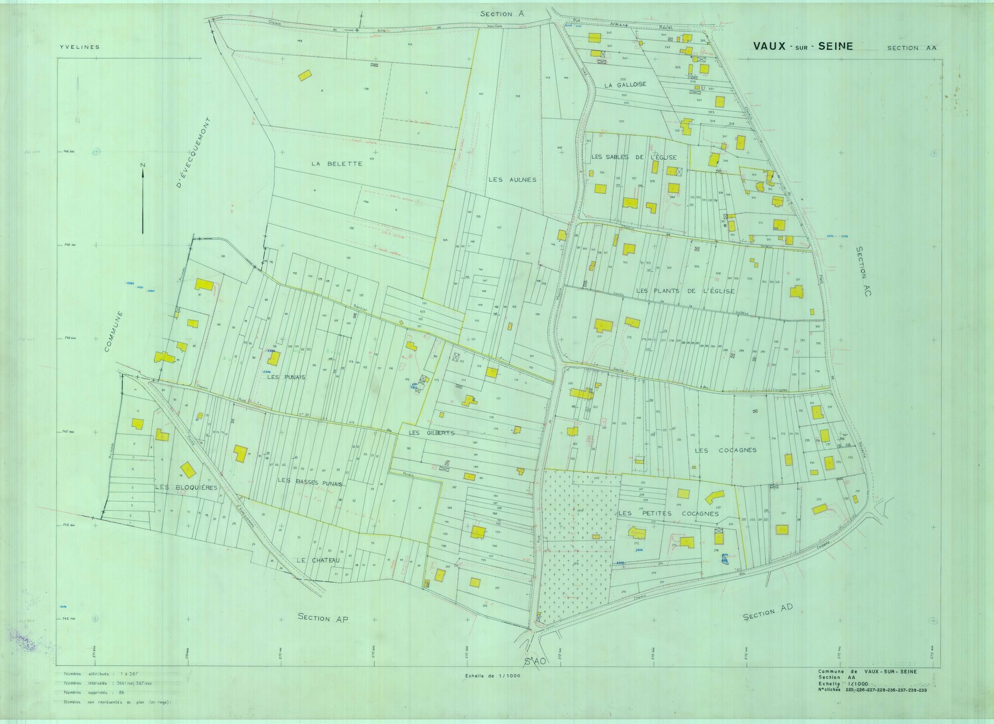 Vaux-sur-Seine - Plans du cadastre révisé