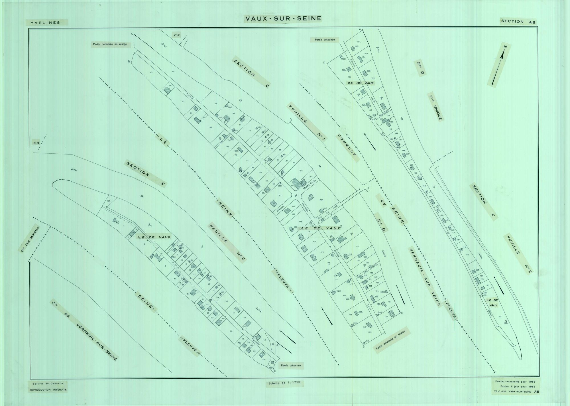 Vaux-sur-Seine - Plans du cadastre révisé