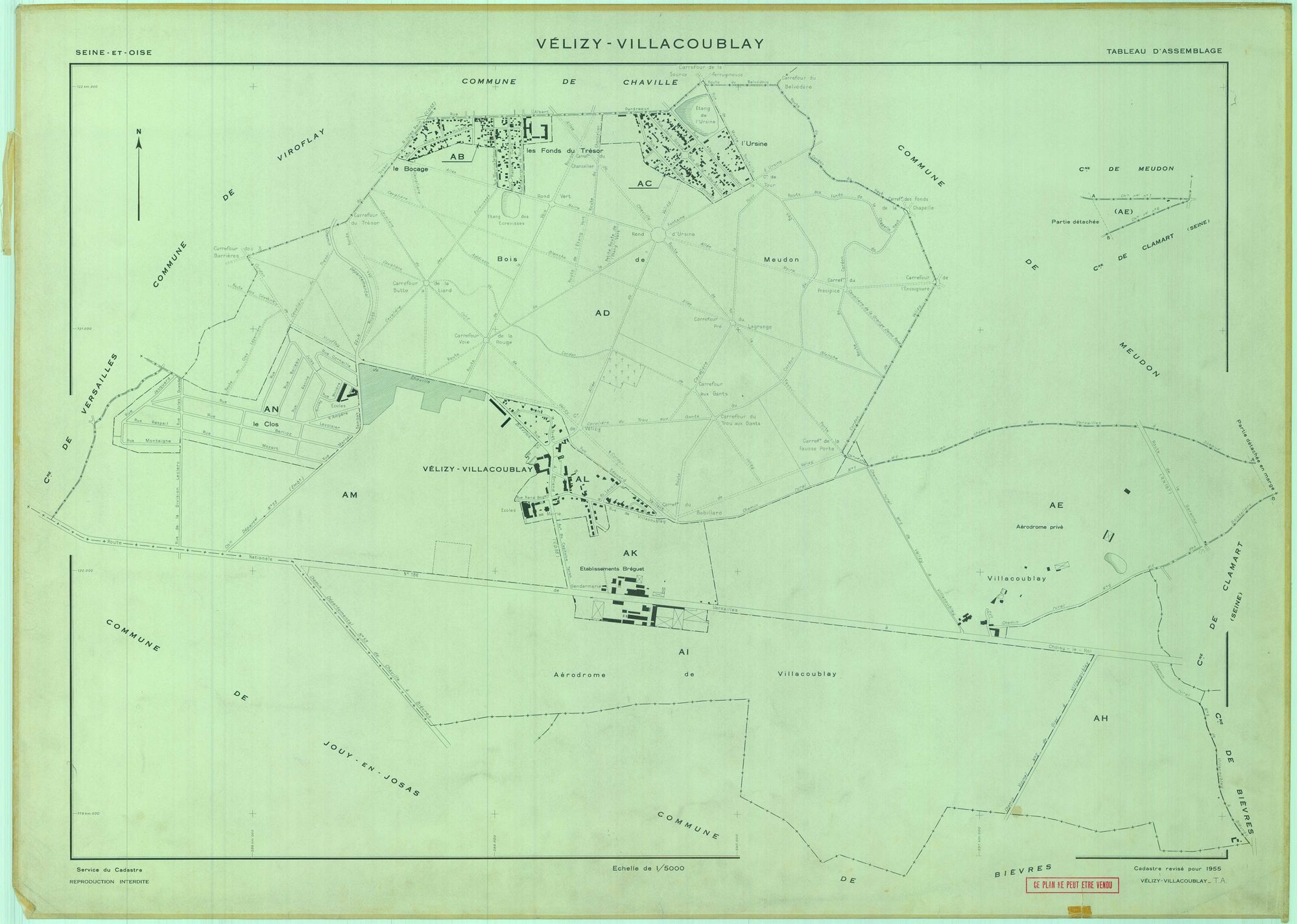 Vélizy-Villacoublay - Plans du cadastre révisé