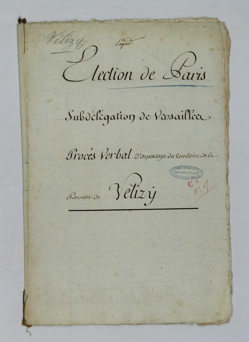 Vélizy-Villacoublay - Procès-verbal d'arpentage du territoire de la paroisse de Vélizy-Villacoublay