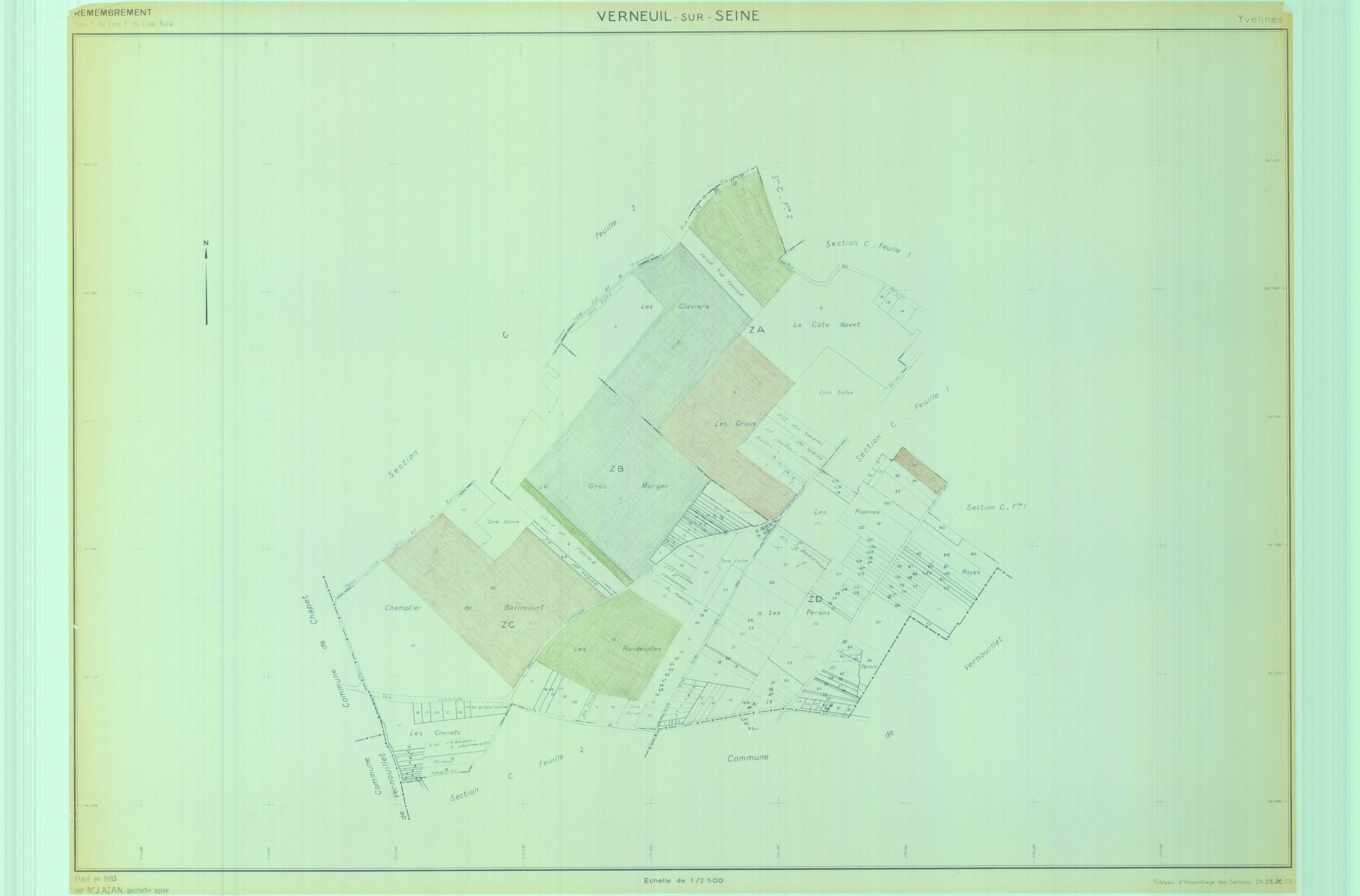 Verneuil-sur-Seine - Plans du cadastre remembré