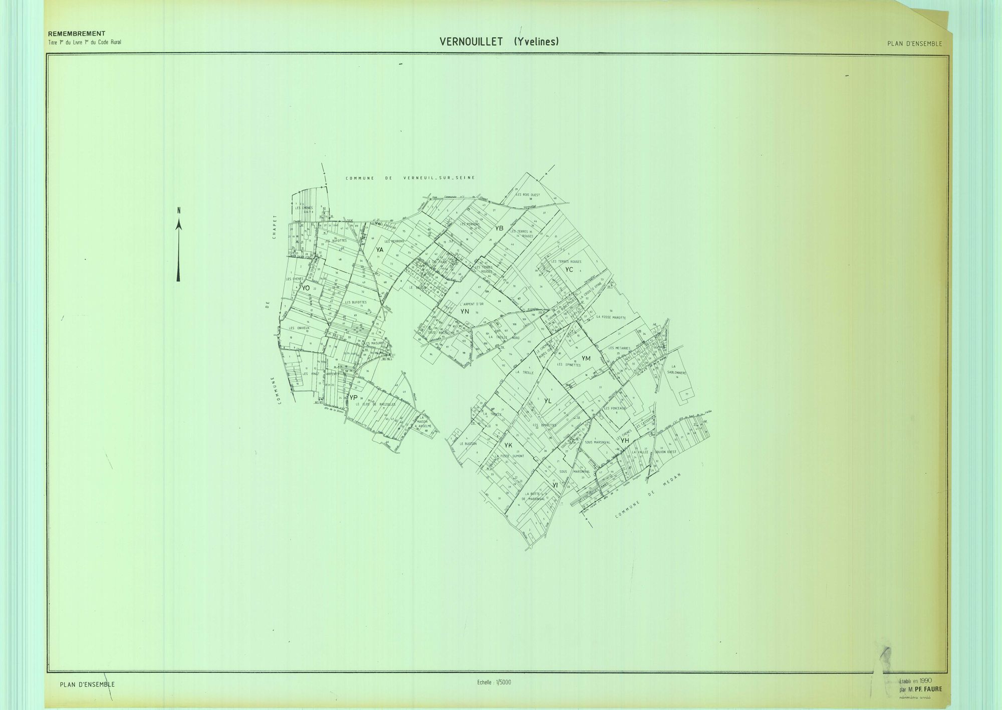 Vernouillet - Plans du cadastre remembré