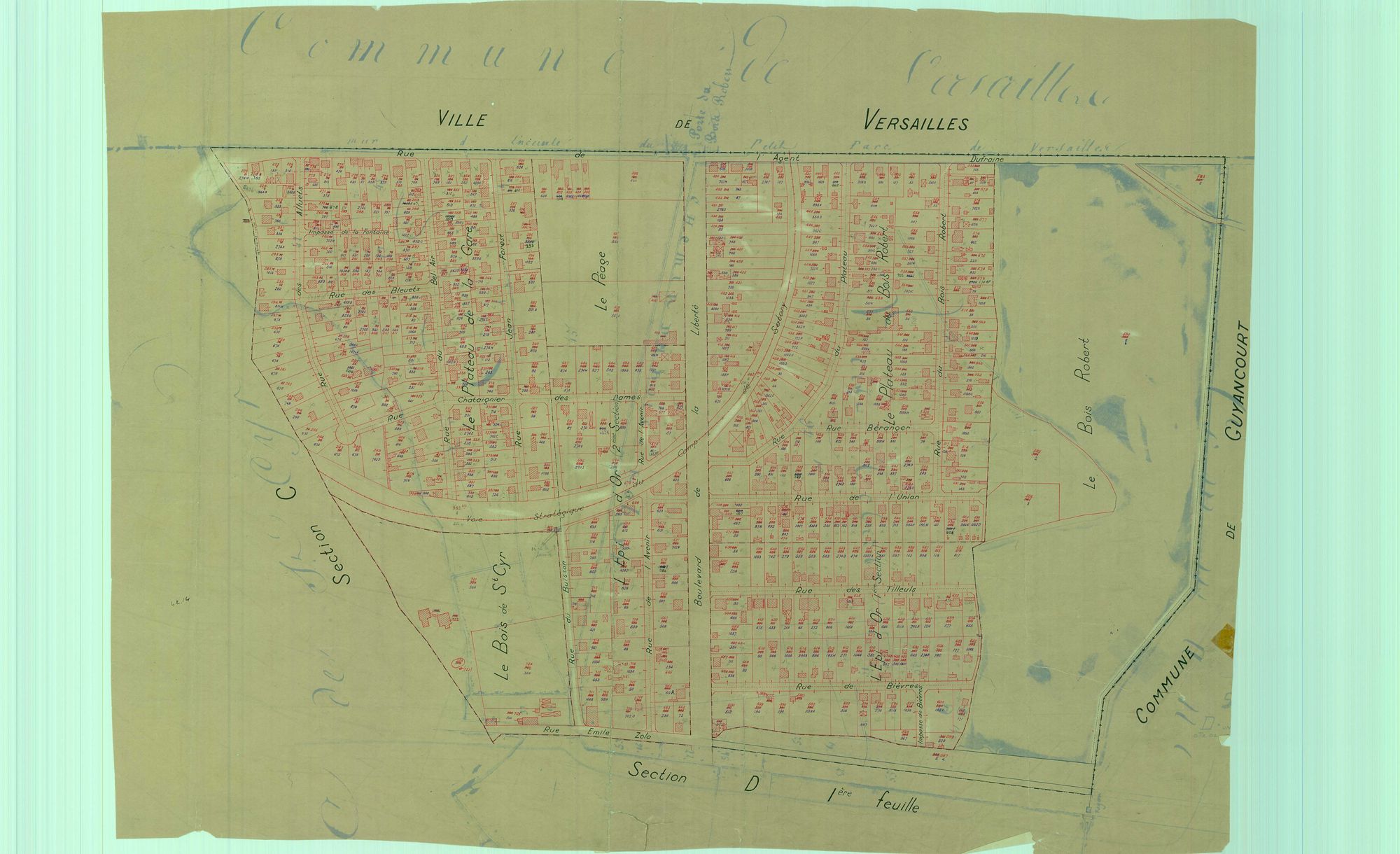 Versailles - Plans du cadastre rénové