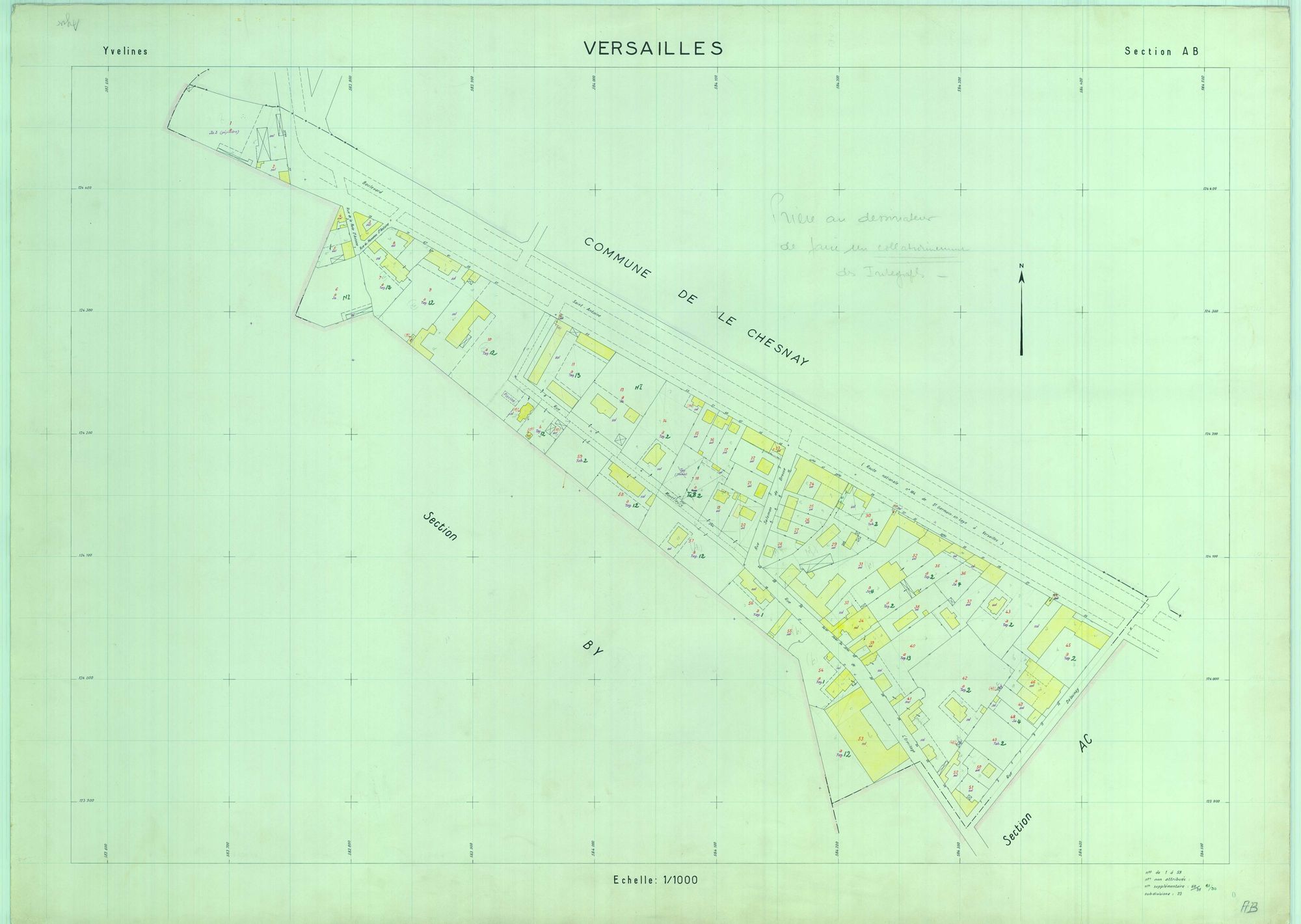 Versailles - Plans du cadastre révisé