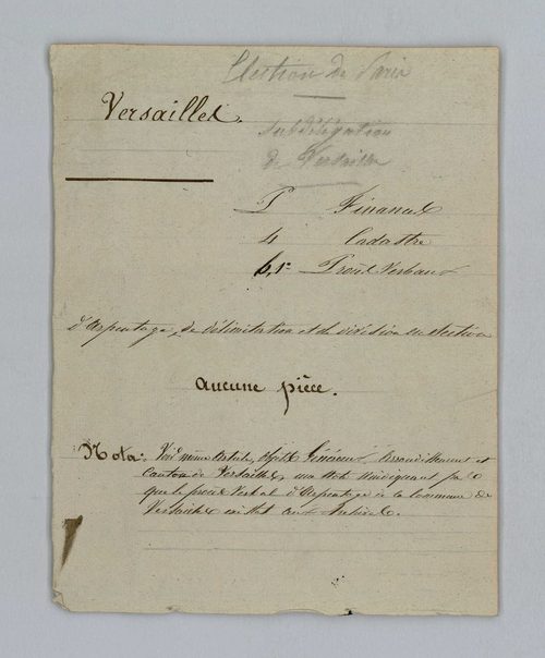 Versailles - Procès-verbal d'arpentage du territoire de la paroisse de Versailles
