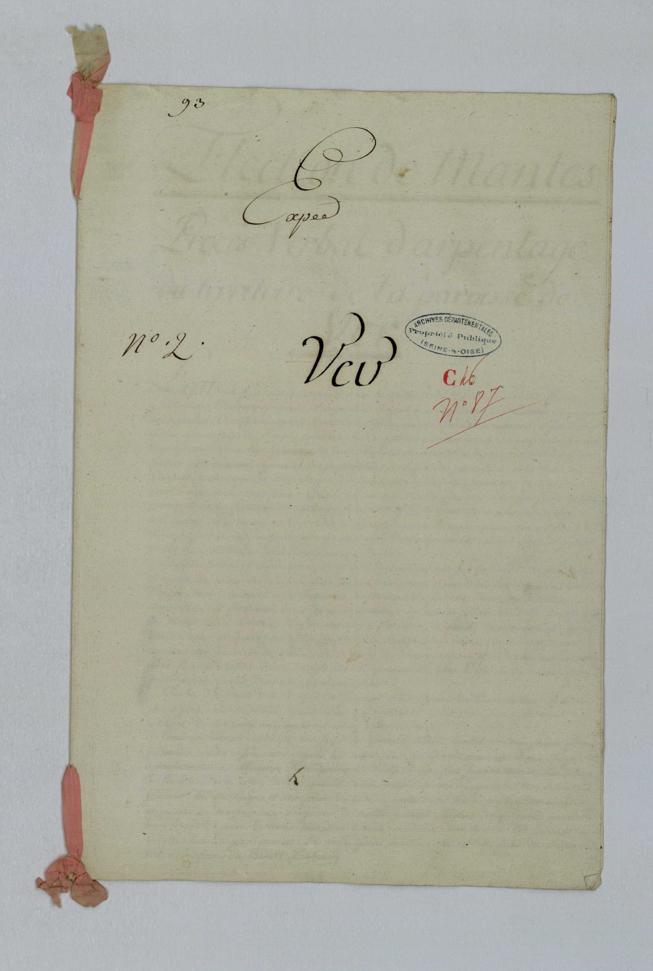 Vert - Procès-verbal d'arpentage du territoire de la paroisse de Vert