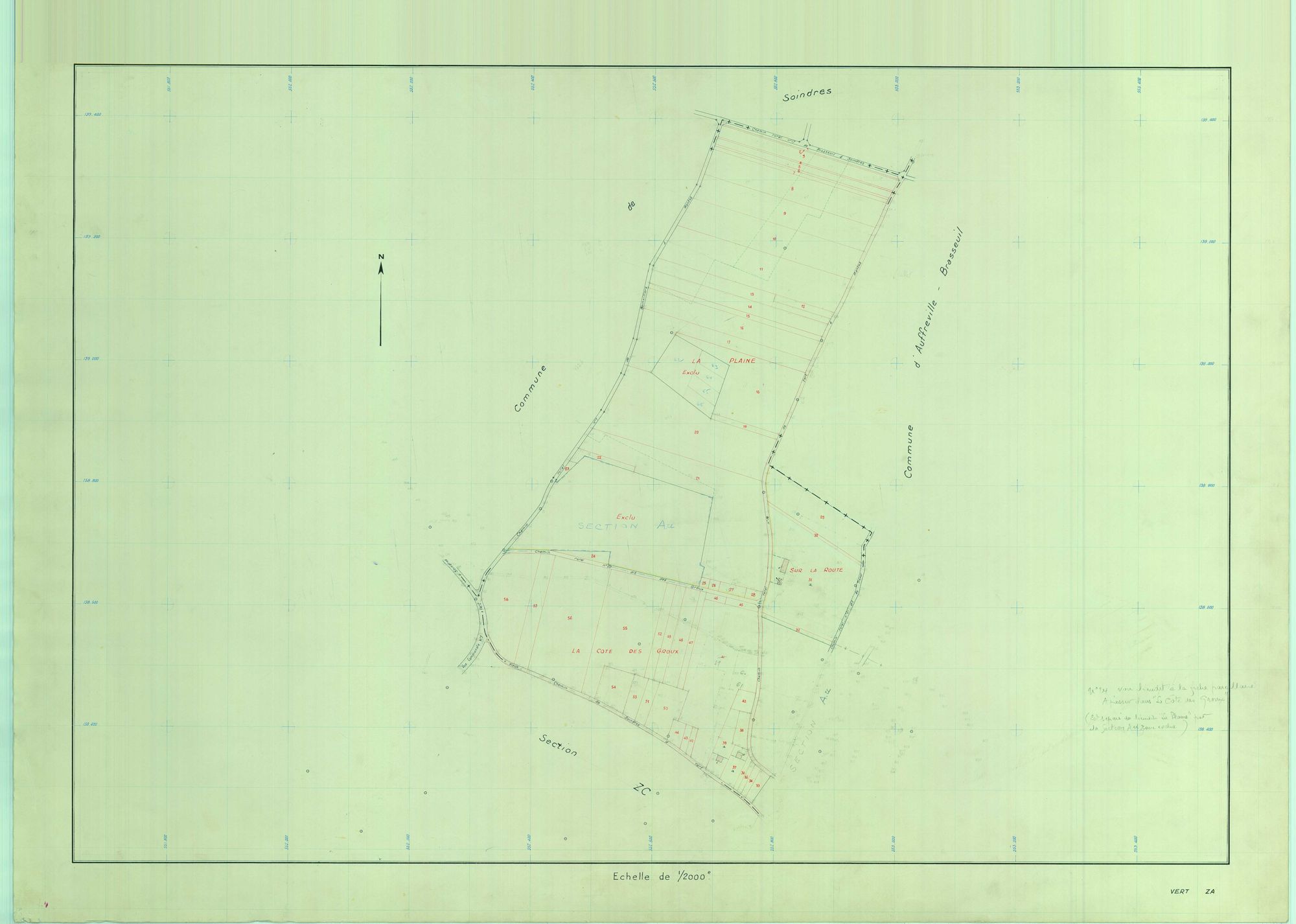 Vert - Plans du cadastre remembré