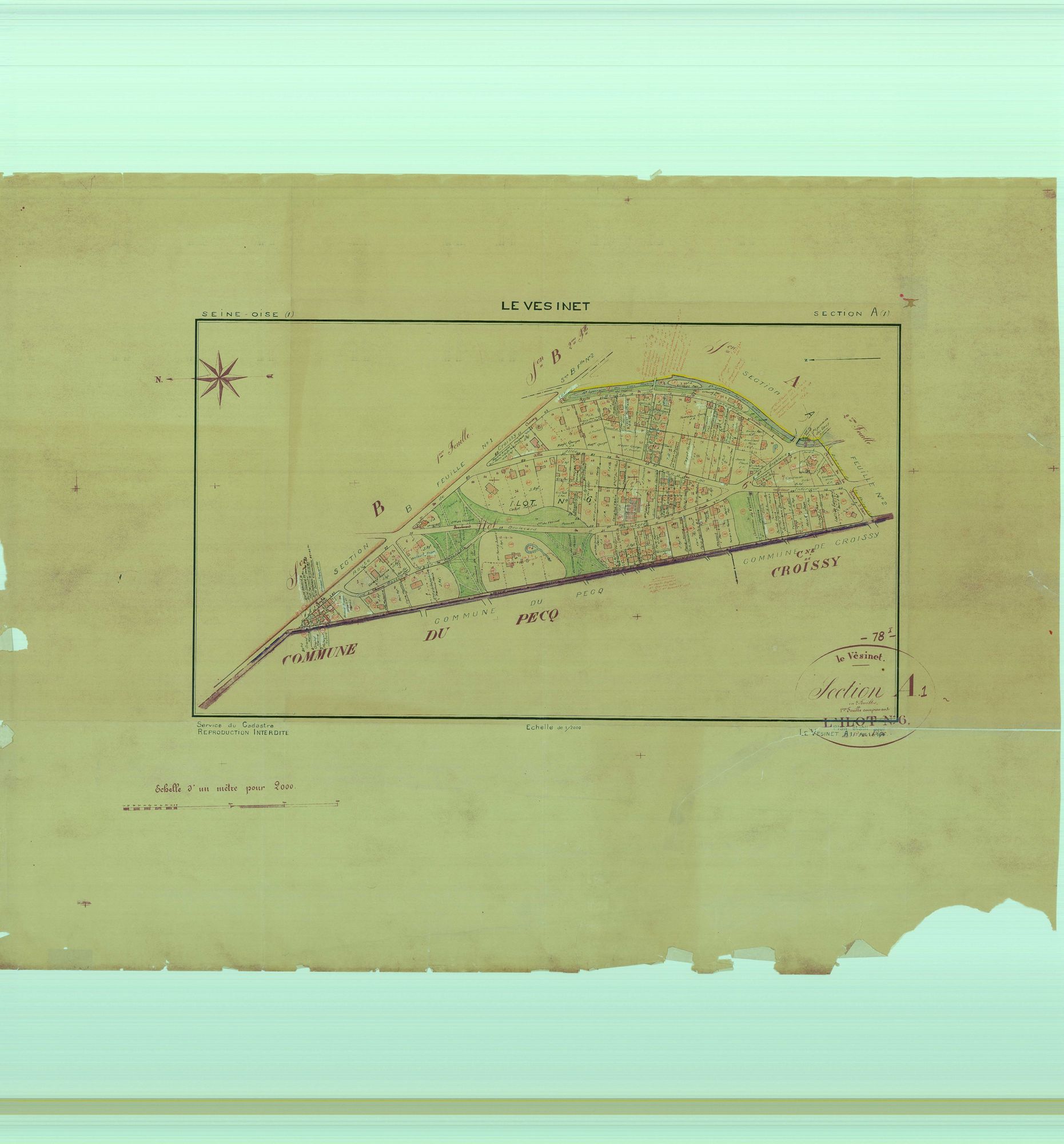 Le Vésinet - Plans du cadastre rénové
