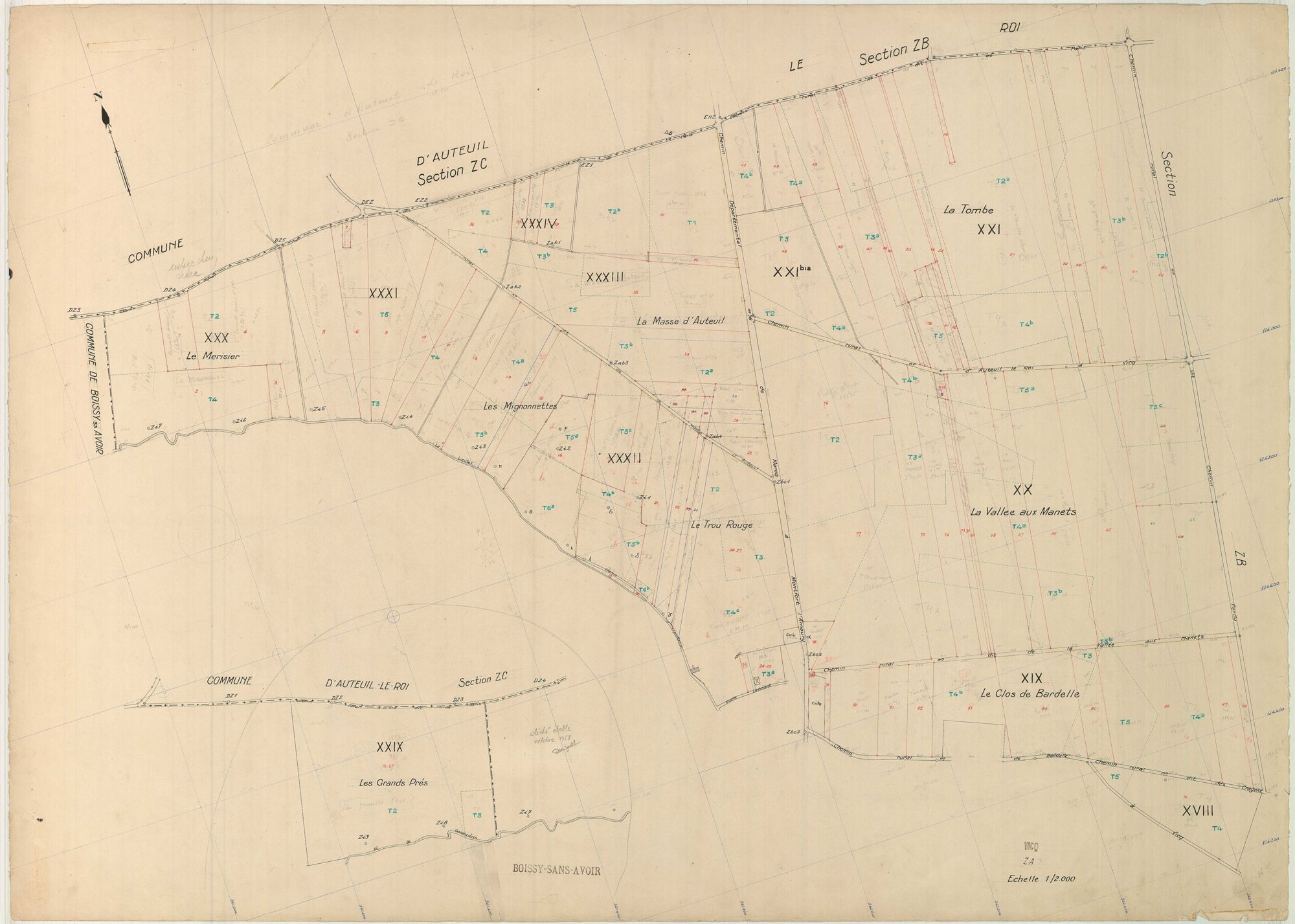 Vicq - Plans du cadastre remembré