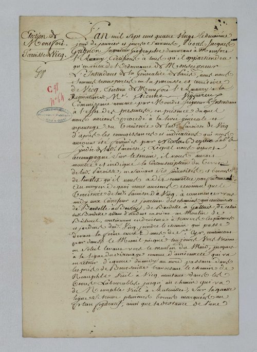 Vicq - Procès-verbal d'arpentage du territoire de la paroisse de Vicq