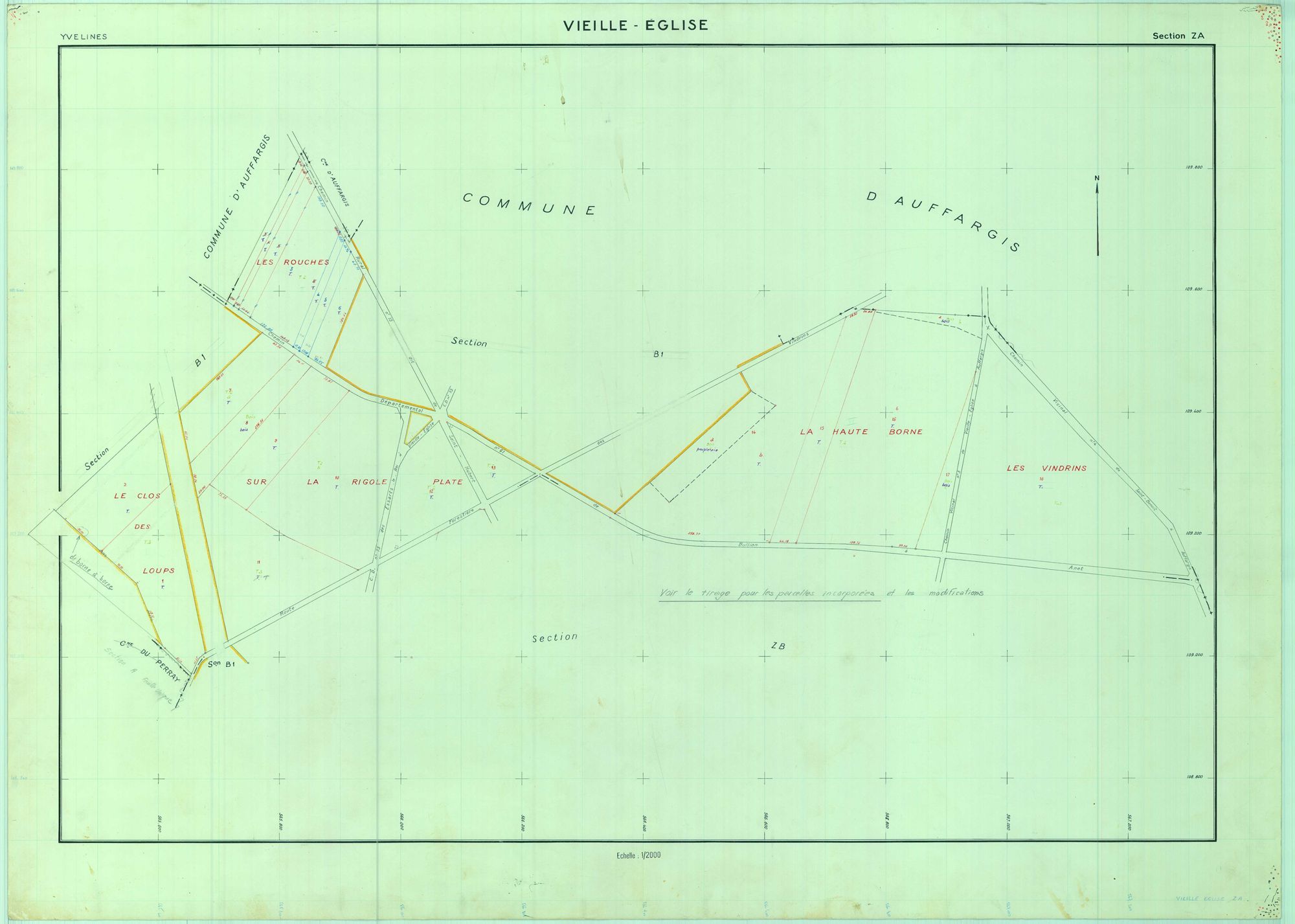 Vieille-Église-en-Yvelines - Plans du cadastre remembré