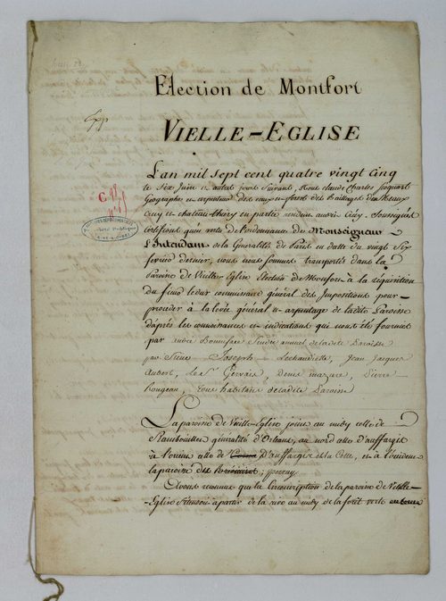 Vieille-Église-en-Yvelines - Procès-verbal d'arpentage du territoire de la paroisse de Vieille-Eglise-en-Yvelines
