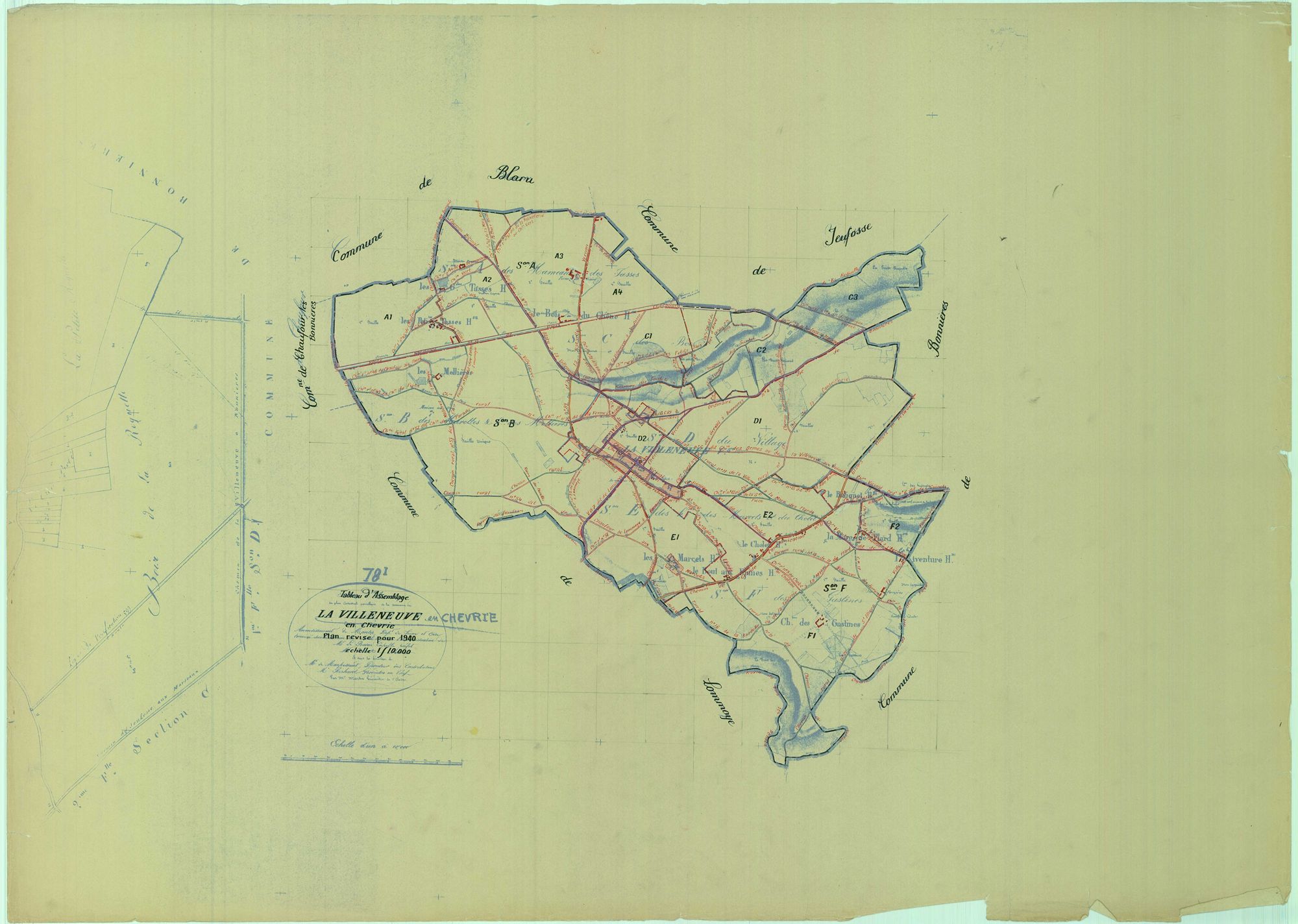 La Villeneuve-en-Chevrie - Plans du cadastre rénové