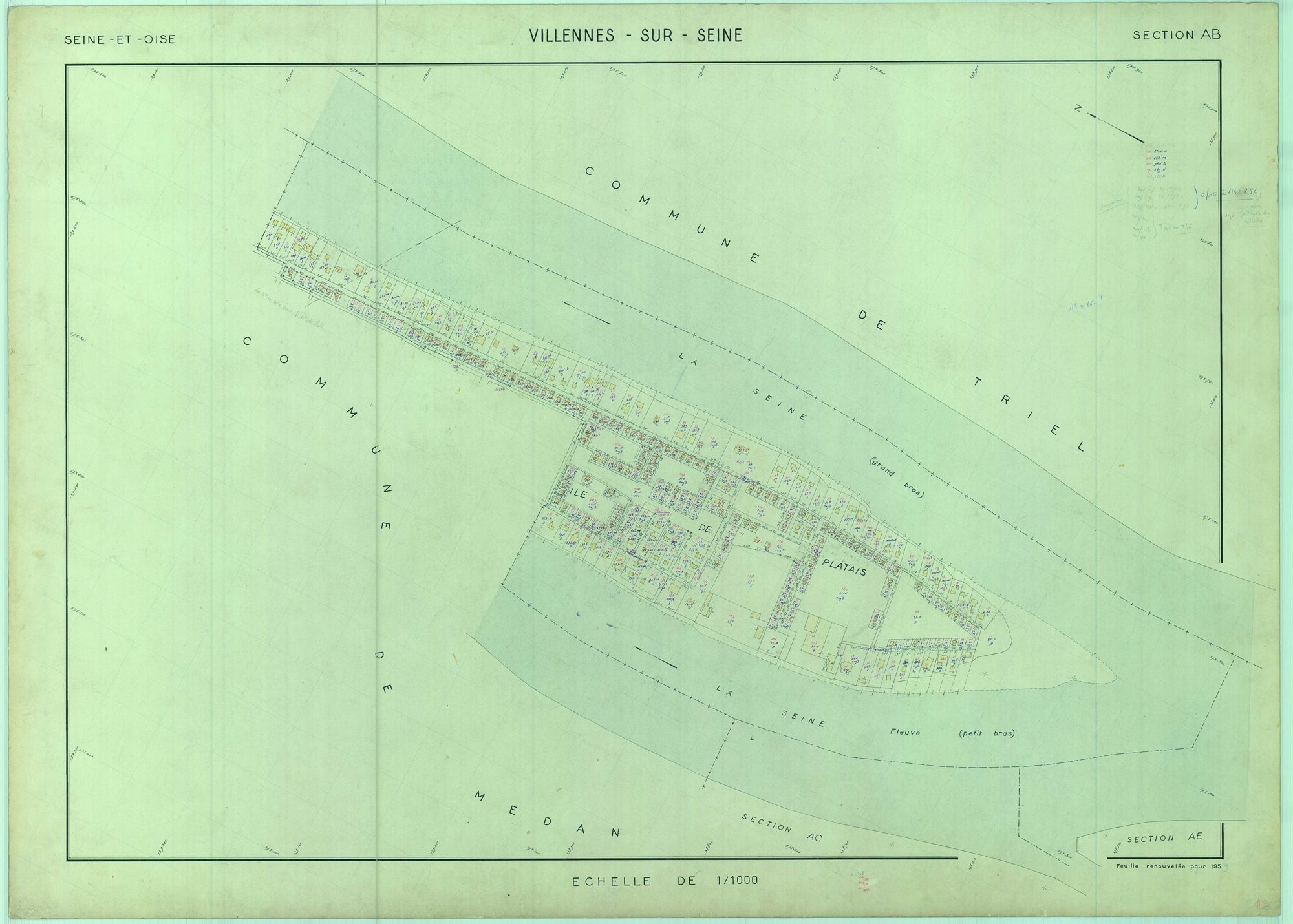 Villennes-sur-Seine - Plans du cadastre révisé