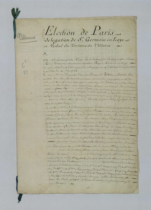 Villennes-sur-Seine - Procès-verbal d'arpentage du territoire de la paroisse de Villennes-sur-Seine