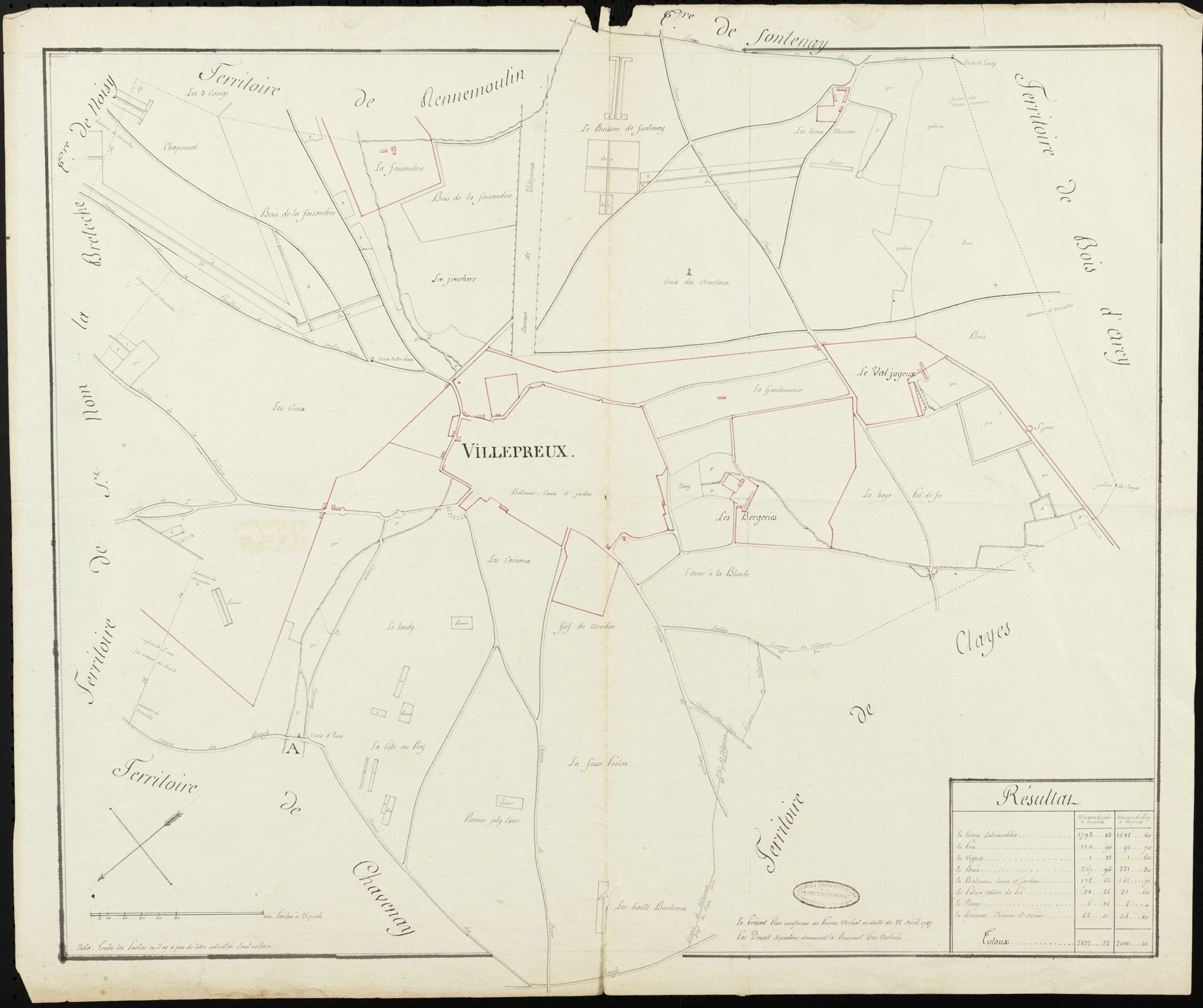 Villepreux - Plan d'intendance de la paroisse de Villepreux