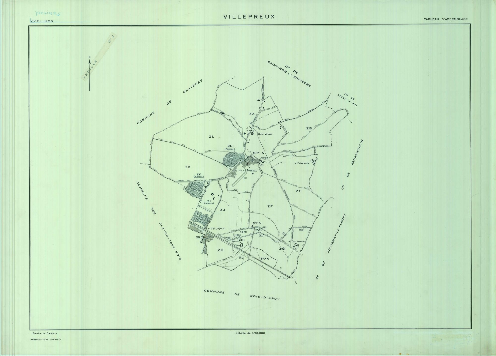 Villepreux - Plans du cadastre remembré