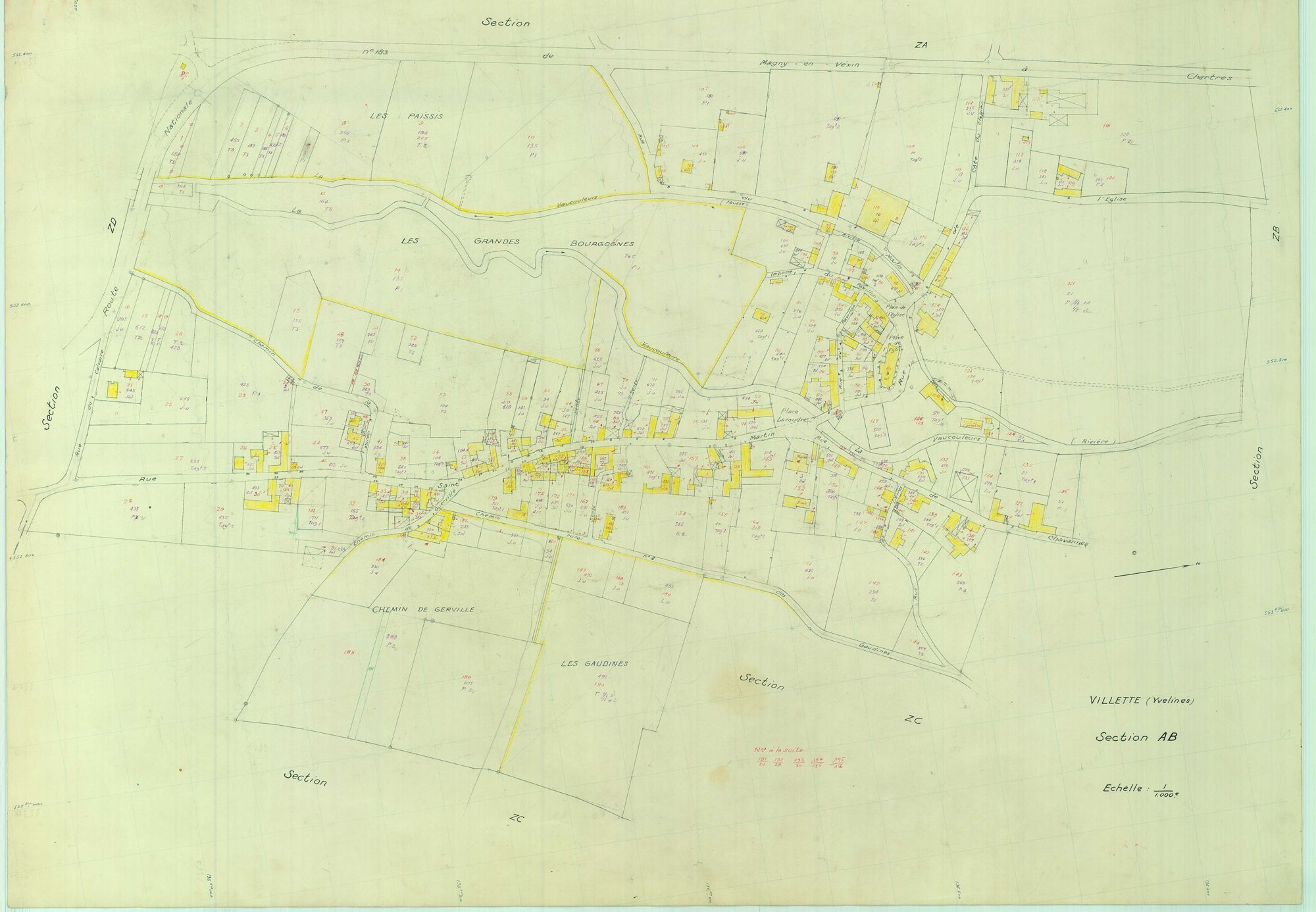 Villette - Plans du cadastre révisé