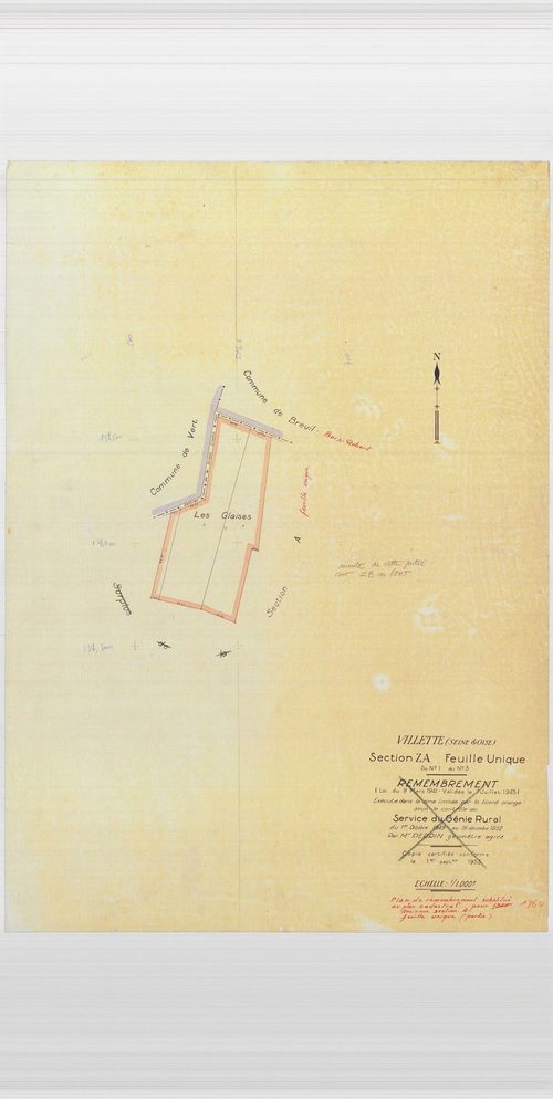 Villette - Plans du cadastre remembré