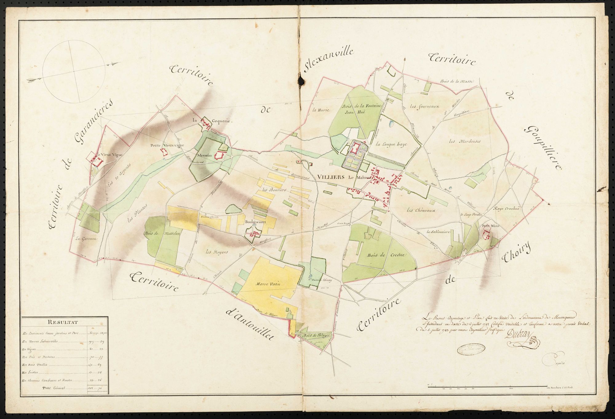 Villiers-le-Mahieu - Plan d'intendance de la paroisse de Villiers-le-Mahieu