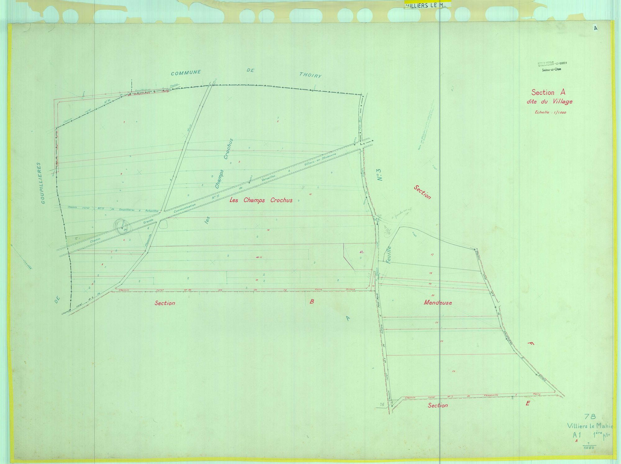 Villiers-le-Mahieu - Plans du cadastre rénové
