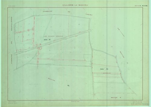 Villiers-le-Mahieu - Plans du cadastre remembré